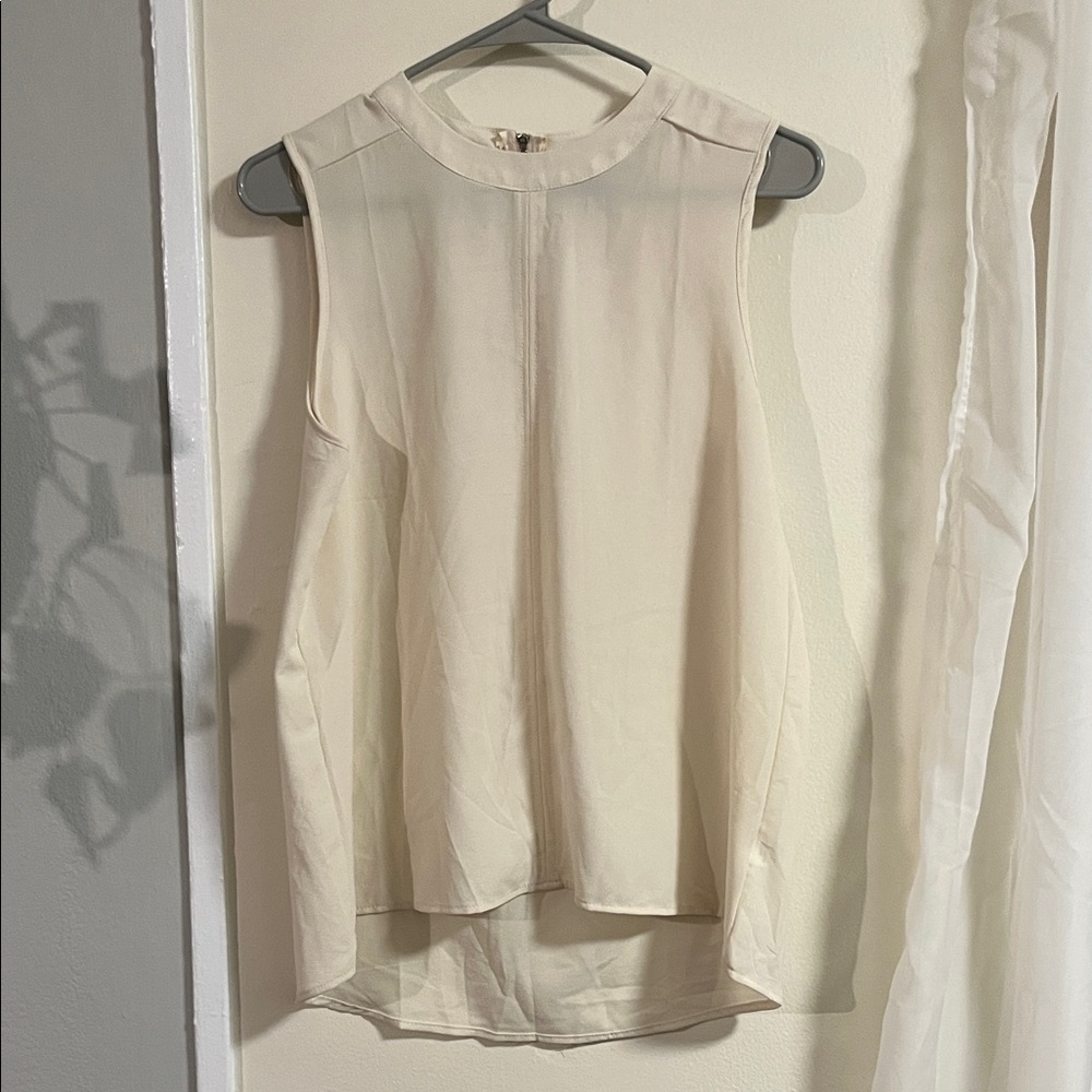 Paper Crane Sheer Cream Sleeveless Blouse